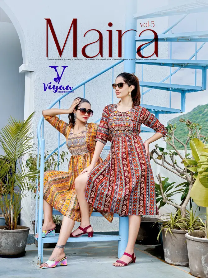 MAIRA v5 By Viyaa Naira Cut Printed Kurtis Catalog